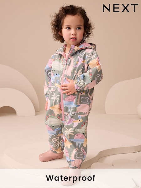 Kaki/verde - Costum impermeabil cu imprimeu (3ms-7yrs) (AY7160) | 156 LEI - 186 LEI