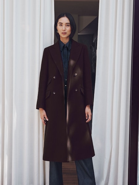 Vivere Edwina Tailored Midaxi Chocolate Coat (AY7184) | 2,006 LEI