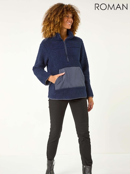 Roman Blue Half Zip Fleece Jacket (AY7214) | €62