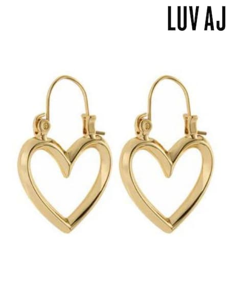 Luv Aj Gold Tone Core Mini Heartbreaker Hoops (AY7259) | €60