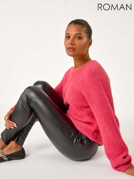 Roman Faux Fur Leather Stretch Leggings (AY7286) | €55
