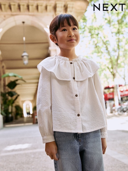 White Ruffle Collar Blouse (3-16yrs) (AY7296) | €17.50 - €24