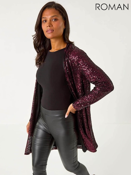 Roman Pink Longline Sequin Stretch Jacket (AY7298) | €79