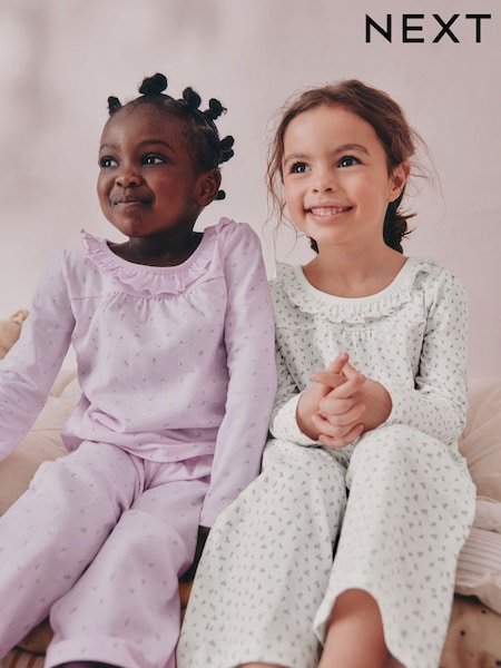 White/Purple Ditsy Floral Wide Leg Pyjamas 2 Pack (9mths-8yrs) (AY7317) | € 31 - € 40