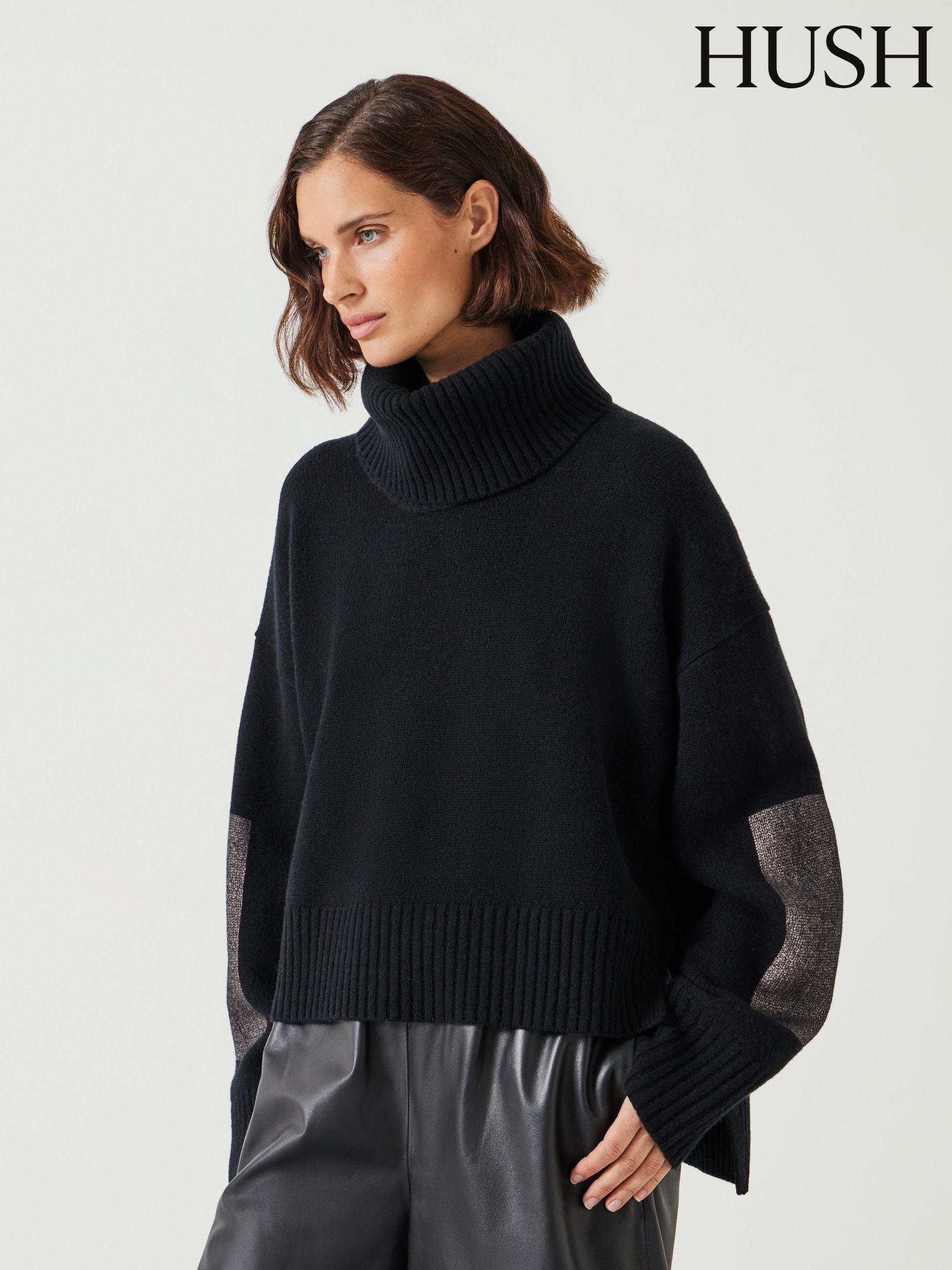 Hush Black Plain Long Sleeve Jumpers Next Luxembourg