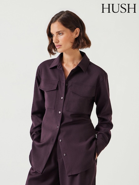 Hush Purple Lara Utility Wool Shirt (AY7432) | €64