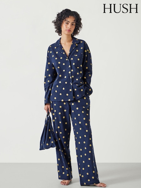 Hush 100% Cotton Amita Flannel Foil Polka Dot Pyjamas (AY7443) | 313 LEI