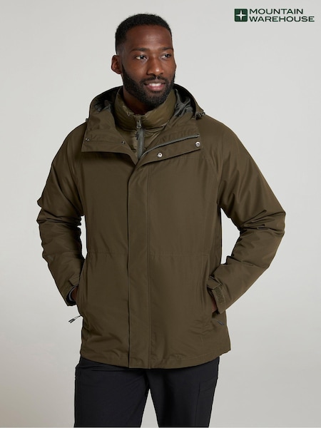 Mountain Warehouse Green Mens Alaskan Extreme 3 in 1 Waterproof Jacket (AY7461) | €252
