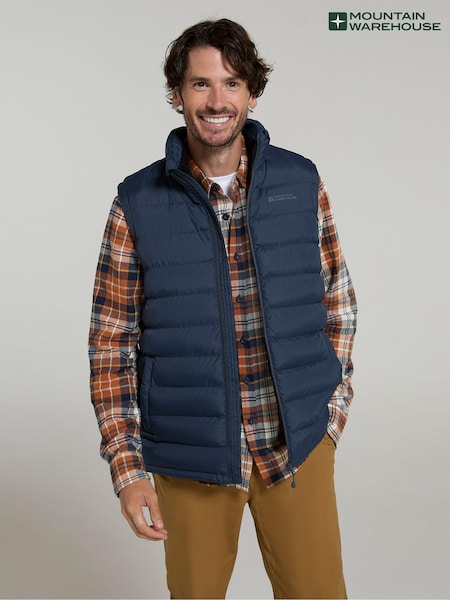 Mountain Warehouse Blue Mens Seasons Faux Fur Lined Padded Gilet (AY7464) | €68