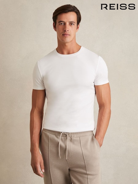 Reiss White Brad Cotton Sports-Fit T-Shirt (AY7466) | €70
