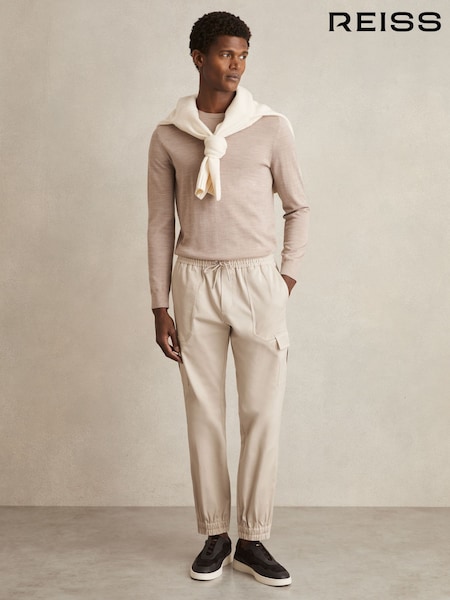 Reiss Stone Haven Cotton Drawstring Cargo Trousers (AY7473) | €195