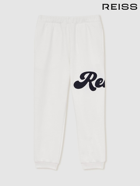أبيض - Reiss Clayton Cotton-Blend Logo Script Joggers (AY7501) | ‏288 د.إ.‏