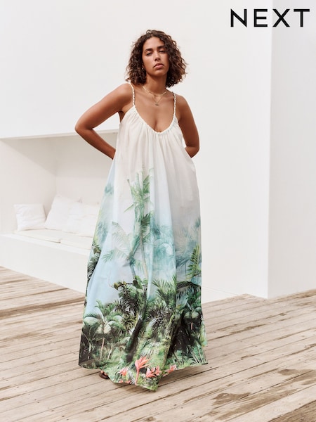 Green/Blue Volume Maxi Dress (AY7503) | €65