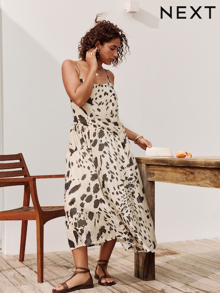 Yellow/Black Dropped Waist Slip Maxi Dress (AY7506) | €84