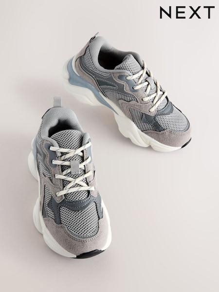 Grey Standard Fit (F) Lace Up Trainers (AY7511) | AZN 62 - AZN 80