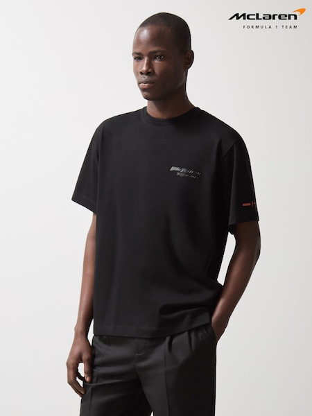 Reiss Black Nakata McLaren F1 Team Oversize Unisex Fit Logo T-Shirt (AY7538) | AED634