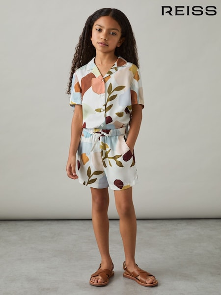 متعدد الألوان - Reiss Tommi Printed Drawstring-Waist Shorts (AY7541) | ‏274 د.إ.‏