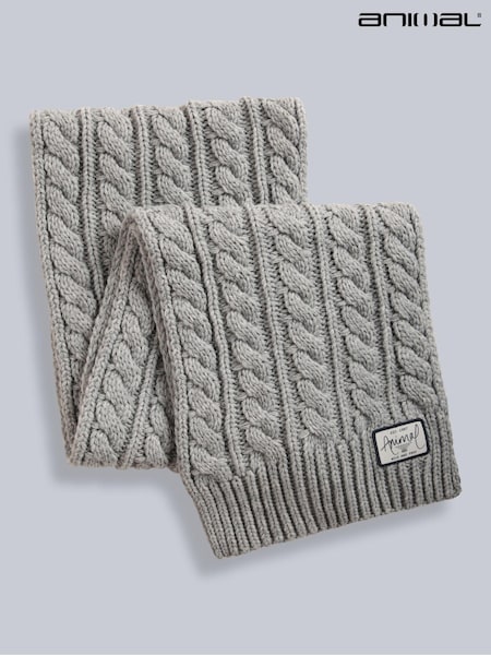 Animal Grey Becky Womens Knit Scarf (AY7543) | ₪101
