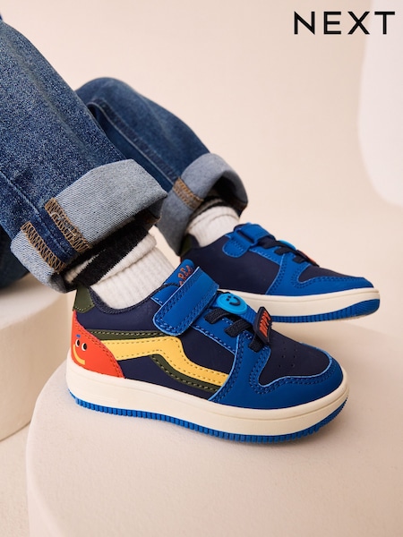 Navy Blue Touch Fastening Elastic Lace Trainers (AY7572) | €26 - €30
