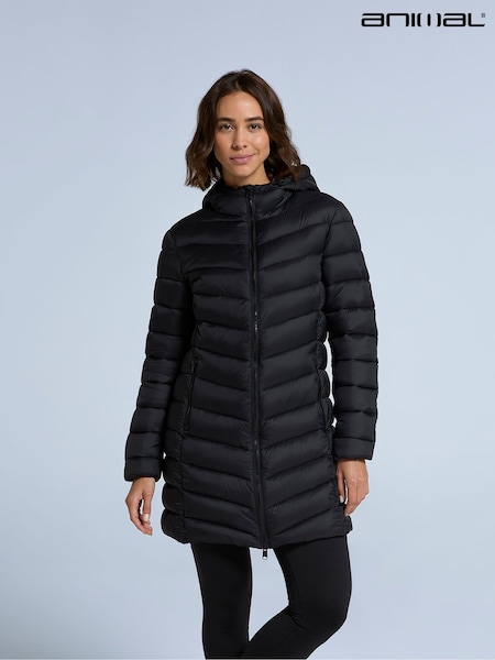 Animal Black Frankie Womens Padded Longline Jacket (AY7577) | €157