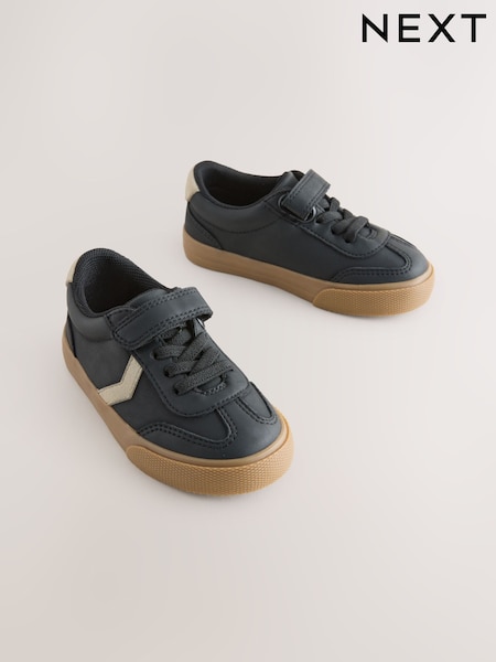 Black Wide Fit (G) Touch Fastening Elastic Lace Trainers (AY7583) | €24 - €29