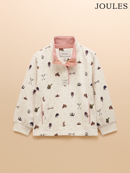 Joules Girls' Burnham Cream Funnel Neck Sweatshirt (AY7587) | 139 QAR - 153 QAR