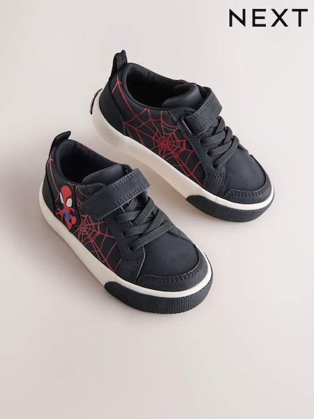 Black/Red Spiderman Standard Fit (F) Touch Fastening Elastic Lace Trainers (AY7589) | AZN 60 - AZN 67