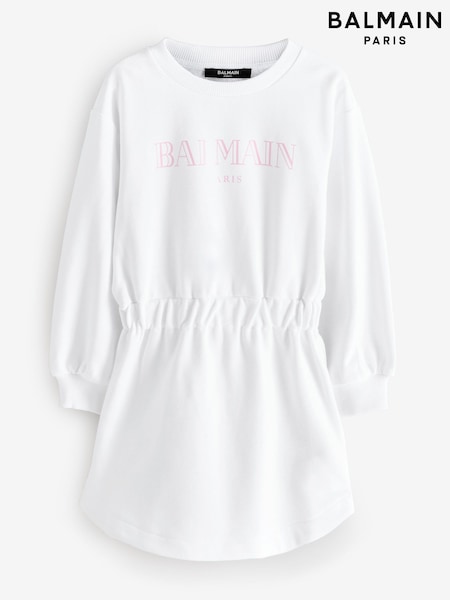 Balmain Long Sleeve Logo Jersey Jumper Dress (AY7647) | AED1,048 - AED1,194