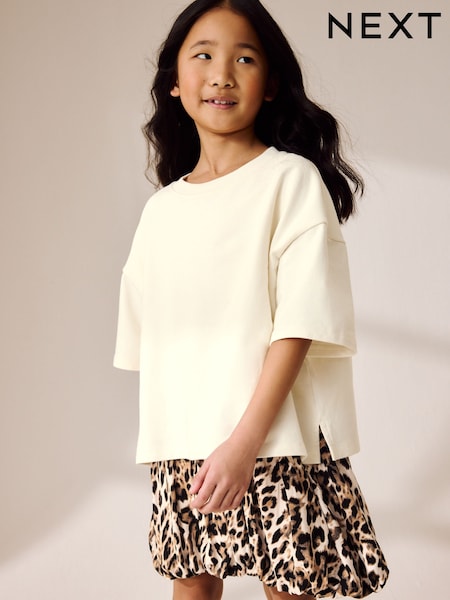 كريم - Animal Print Bubble Skirt Dress (3-12yrs) (AY7829) | ‏91 د.إ.‏ - ‏ 112‏ د.إ.