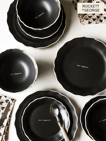 Rockett St George Set of 4 Black Bon Appetit Bowls (AY7919) | €54
