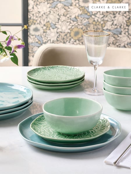 Clarke & Clarke Set of 4 Green William Morris Designs Willow Boughs Bowls (AY7922) | €44