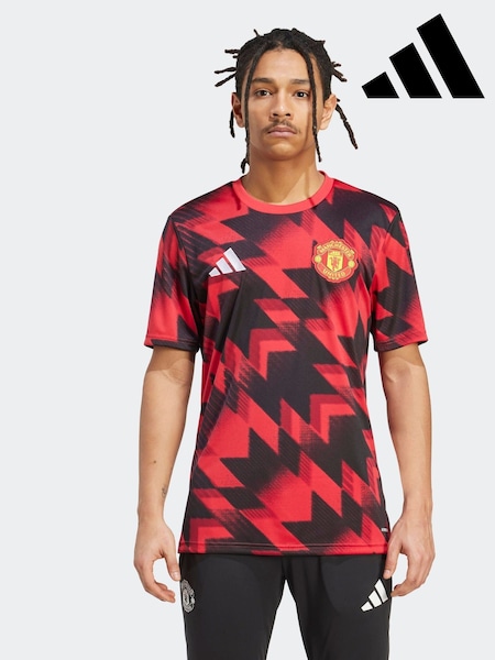 adidas Red Manchester United 25/26 Pre-Match Football Shirt (AY7976) | R$ 590