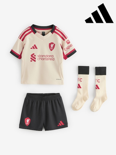 adidas White/Black Mini Kids Liverpool FC 25/26 Away Kit (AY8000) | 247 QAR