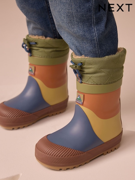 Blue/Green Colourblock Thermal Thinsulate™ Lined Cuff Wellies (AY8027) | AED86 - AED102
