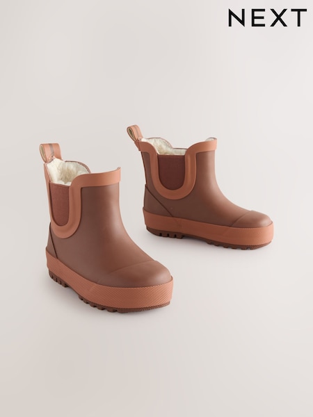 Brown Rust Warm Lined Ankle Wellies (AY8029) | AZN 37 - AZN 45