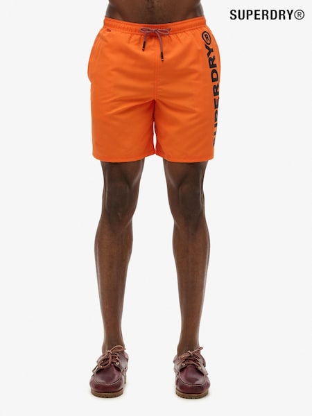 Superdry Orange/Black Sport Graphic 17 Swim Shorts (AY8041) | ₪176