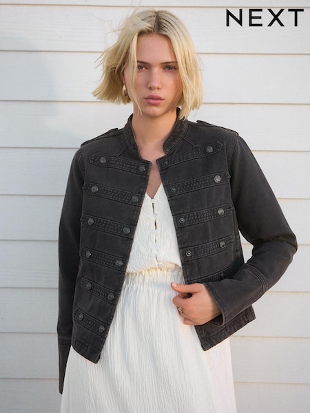 Выбелен. черный - 100% Cotton Military Jacket (AY8057) | €56