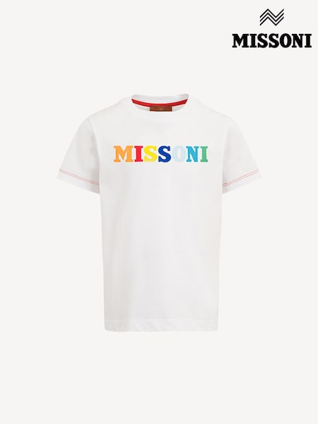 Missoni Logo Short Sleeve White T-Shirt (AY8072) | €110 - €126