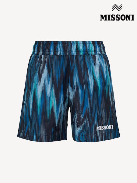 أزرق - Missoni Logo Zig Zag Print Swim Shorts (AY8076) | ‏757 د.إ.‏