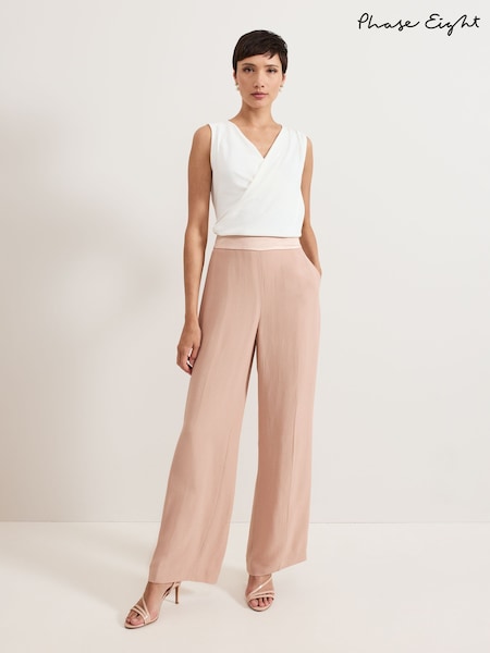 Phase Eight Pink Jorja Peach Textured Suit Trousers (AY8151) | €182