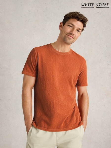 White Stuff Orange Abersoch Short Sleeve 100% Cotton T-Shirt (AY8182) | €35