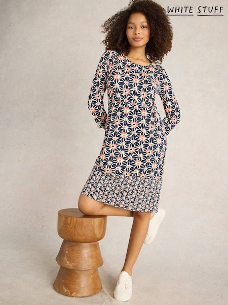 White Stuff Blue Tallie Jersey Dress (AY8190) | AZN 123
