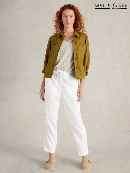 White Stuff White Elle Linen Blend Trousers (AY8196) | €100