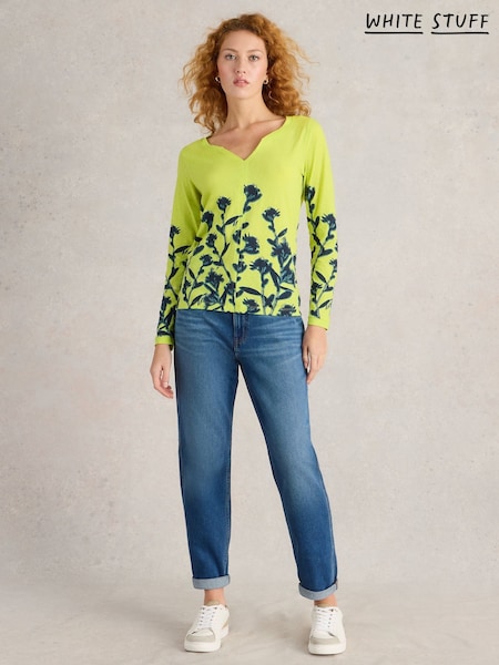 White Stuff Yellow Nelly 100% Cotton T-Shirt (AY8197) | 121 QAR