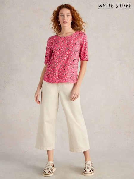 White Stuff Pink Weaver Jersey 100% Organic Cotton Blouses (AY8213) | 2,704 UAH
