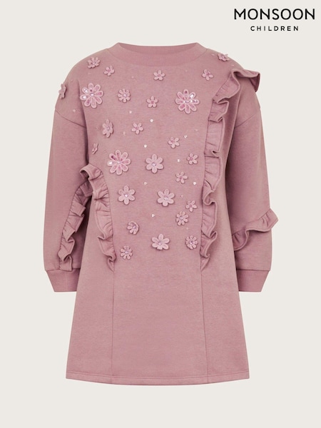 Monsoon Frilly 3D Flower Sweatshirt Dress (AY8232) | 156 LEI - 182 LEI