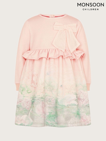 Monsoon Pink Baby Swan Scene Sweatshirt Dress (AY8234) | AED127 - AED136