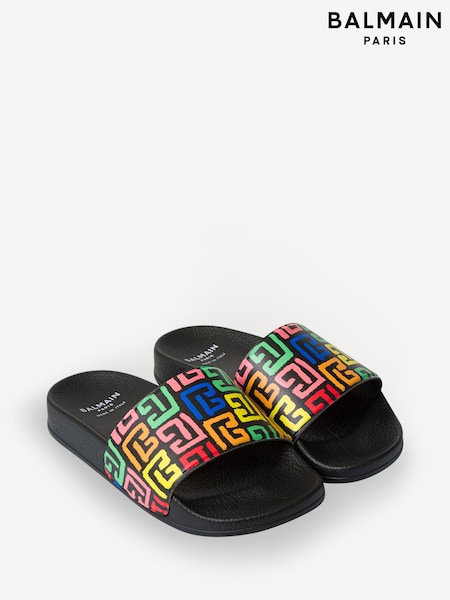 Balmain Logo Black Sliders (AY8273) | ‏786 د.إ.‏