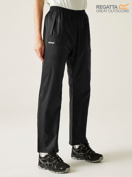 Negru - Pantaloni impermeabili Regatta Pack It Bue pentru femei (AY8275) | 186 LEI