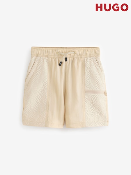 HUGO Natural Textured Panel Swim Shorts (AY8277) | ₪427 - ₪498